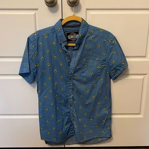 Short sleeve button down with avocado print